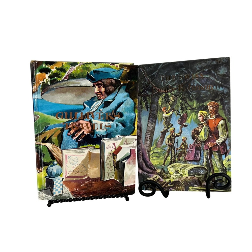 Gulliver's Travels & Swiss Family Robinson Illustrated‎ Junior Library Book Set